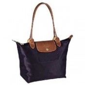 Sac Longchamp Logo soldes pas chers Shopping Le Pliage Moyen Violet